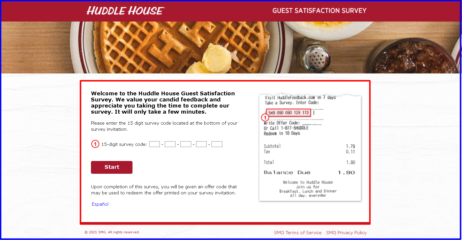 Huddle House Guest Satisfaction Survey